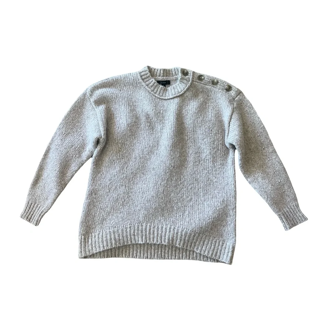 J. Crew Button Shoulder Crewneck Sweater